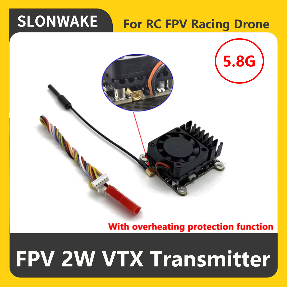 SLONWAKE 5.8G 2000mW FPV VTX T - đánh giá và giá Drone Frame