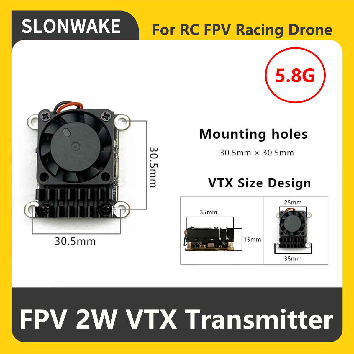 SLONWAKE 5.8G 2000mW FPV VTX T - đánh giá và giá Drone Frame